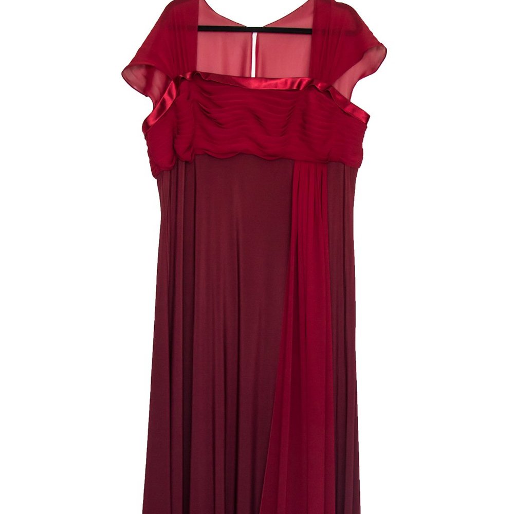 NEBLON Red Full length Draped Gown Dress Formal Prom Wedding XL